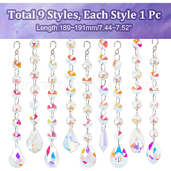 9Pcs 9 Style AB Color Faceted Glass Suncatchers&nbsp;HJEW-GL0001-05