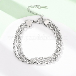 304 Stainless Steel Beads Multi-strand Bracelets&nbsp;BJEW-K287-01P