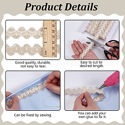 10 Yards Cotton Wavy Lace Trim Ribbon&nbsp;OCOR-FG0002-94B
