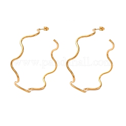 304 Stainless Steel Wavy Stud Earrings&nbsp;EJEW-R028-02G