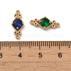 Brass Pave Cubic Zirconia Connector Charms&nbsp;ZIRC-P114-14KCG