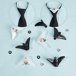 20Pcs 2 Colors Plastic & Iron Triangle Bow Tie Clips&nbsp;FIND-CY0002-36