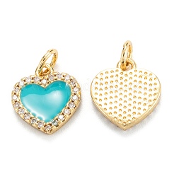 Brass Micro Pave Clear Cubic Zirconia Pendants&nbsp;ZIRC-M115-43G-A