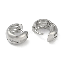 Clear Cubic Zirconia Huggie Hoop Earrings&nbsp;EJEW-L292-011P