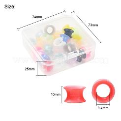 32Pcs 16 Colors Silicone Glitter Thin Ear Gauges Flesh Tunnels Plugs&nbsp;FIND-YW0001-19C
