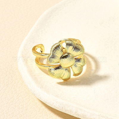 Brass Cuff Rings for Women&nbsp;RJEW-Q008-08G-1