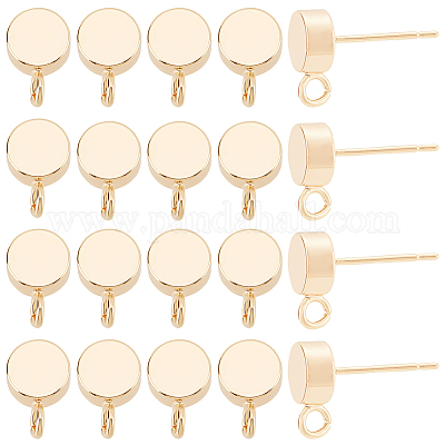 Brass Stud Earring Findings&nbsp;KK-BC0001-24G-1
