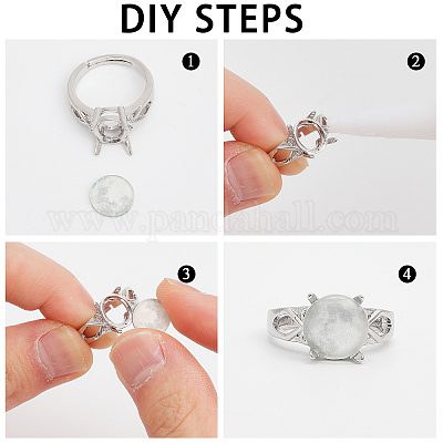 CHGCRAFT PCS Claws Ring Blank Adjustable Brass Finger Ring Plated Prong  Ring Settings Ring Base for Oval Gemstones Cabochon Setting Jewelry Making