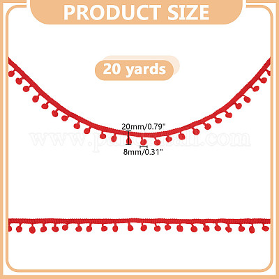 Polyester Pom Pom Ball Tassel Lace Ribbon&nbsp;DIY-WH0683-63A-1