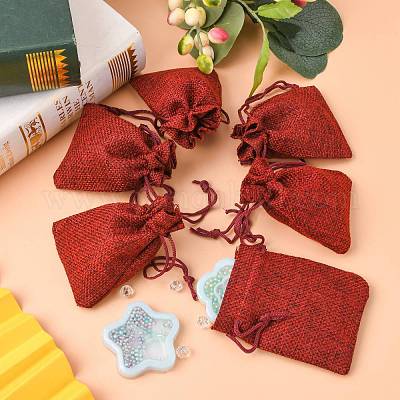Burlap Packing Pouches Drawstring Bags&nbsp;ABAG-Q050-7x9-06-1