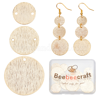 Wholesale Beebeecraft 30Pcs/Box Size Flat Round Link Connectors