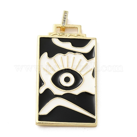 Brass Micro Pave Cubic Zirconia Pendant with Enamel KK-H458-02G-E01-1