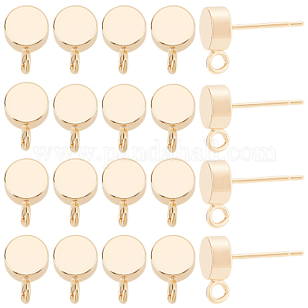 Brass Stud Earring Findings KK-BC0001-24G-1