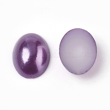 ABS Plastic Imitation Pearl Cabochons SACR-R755-8x6mm-Z47-1