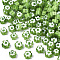 Glass Beads, Flower, Lime Green, 5~7x5~7x2~3mm, Hole: 1mm