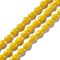 Faceted Glass Beads Strands, Teardrop, Gold, 12x8~9mm, Hole: 1.2mm, about 57pcs/strand, 23.74''(60.3cm)