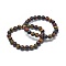 Natural Tiger Eye Bead Stretch Bracelets, Round, Inner Diameter: 2 inch~2-1/8 inch(5.2~5.5cm), Bead: 10mm