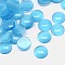 Cat Eye Cabochons, Half Round, Light Sky Blue, 10x2~3mm