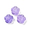 Transparent Glass Beads, Flowers Rose, Baking Paint, Medium Purple, 11.5x12x8.5mm, Hole: 1.2mm
