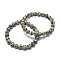 Natural Dalmatian Jasper Bead Stretch Bracelets, Round, Inner Diameter: 2 inch~2-3/8 inch(5~6cm), Bead: 5.8~6.8mm