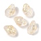 Transparent Spray Paint Glass Beads, Conch, Light Khaki, 15~16x11x10~11mm, Hole: 1mm