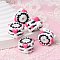 Opaque Acrylic Beads, Hand Painted Beads, Enamel Style, Rondelle, Hot Pink, 18~23mm