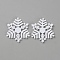 Plastic Cabochons, Snowflake, White, 25x22x1.5mm