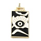 Brass Micro Pave Cubic Zirconia Pendant with Enamel&nbsp;KK-H458-02G-E01-1