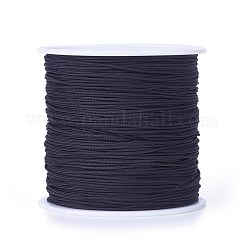 Braided Nylon Thread, Chinese Knotting Cord for Beading Jewelry Making Macrame Craft, Black, 0.8mm, about 100yards/roll