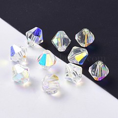 Imitation Austrian Crystal Beads, Grade AAA, K9 Glass, Faceted, Bicone, Clear AB, 3x3mm, Hole: 0.7~0.9mm
