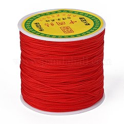 Braided Nylon Thread, Chinese Knotting Cord for Beading Jewelry Making Macrame Craft, Red, 0.8mm, about 100yards/roll