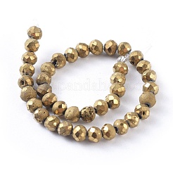 Electroplate Natural Druzy Geode Quartz Crystal Beads Strands&nbsp;G-I250-05C
