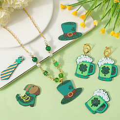 16Pcs 4 Styles Opaque Printed Acrylic Pendants&nbsp;OACR-SC0001-28
