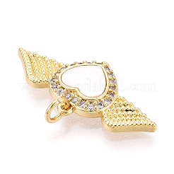 Brass Micro Pave Clear Cubic Zirconia Pendants&nbsp;KK-N268-68G
