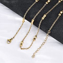 304 Stainless Steel Bone Cable Chain Necklaces&nbsp;NJEW-C073-08G