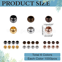 6000Pcs 6 Colors Brass Crimp Beads&nbsp;KK-ME0003-31