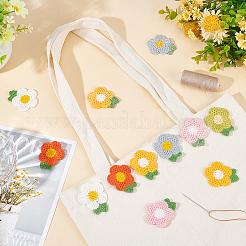 60Pcs 6 Colors Crochet Flower Appliques&nbsp;DIY-FG0004-49