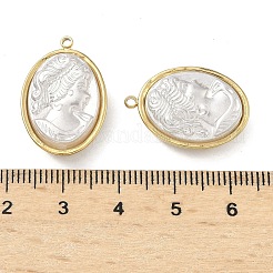 304 Stainless Steel with ABS Plastic Pearl Pendants&nbsp;STAS-G371-11G