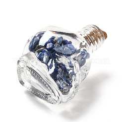 Mixed Gemstones Chips in Skull Glass Bottle Display Decorations&nbsp;DJEW-G039-02
