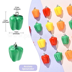 20Pcs 4 Colors Resin Imitation Vegetable Pendants&nbsp;RESI-YW0001-59