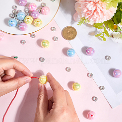 50Pcs Round Opaque Acrylic Beads&nbsp;MACR-SC0002-35