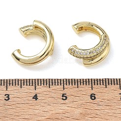 Brass Micro Pave Clear Cubic Zirconia Cuff Earrings&nbsp;KK-CBA56EF-39G