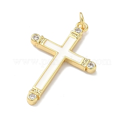 Brass Micro Pave Cubic Zirconia Pendants&nbsp;KK-Z153-24G