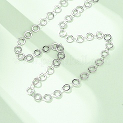 304 Stainless Steel 6MM Ring Link Chain Necklaces&nbsp;NJEW-P343-01A-P