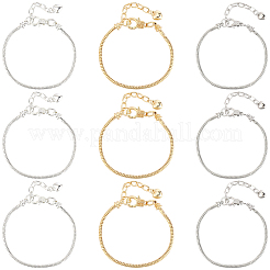 24Pcs 3 Colors Brass European Style Bracelet Making&nbsp;MAK-PA0001-01