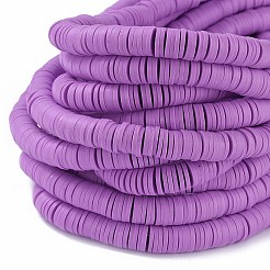 Flat Round Handmade Polymer Clay Beads&nbsp;LS-CLAY-R067-8.0mm-01