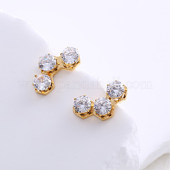 Minimalist stainless steel cubic zirconia stud earrings for women elegant and versatile jewelry&nbsp;ML7626