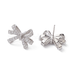 Bowknot Brass Stud Earrings&nbsp;EJEW-M245-03P