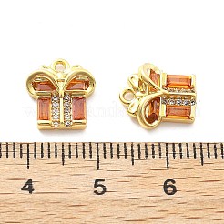Brass Micro Pave Cubic Zirconia Pendants&nbsp;KK-U049-01G