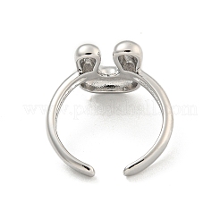 Brass Letter Open Cuff Rings for Women&nbsp;RJEW-G313-01U-P